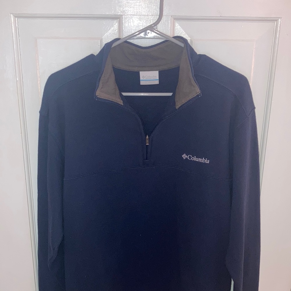 Medium Columbia 3/4 zip fleece. Dark blue